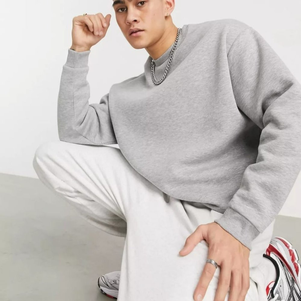 ASOS Men's Oversized Sweatshirt In Gray Marl